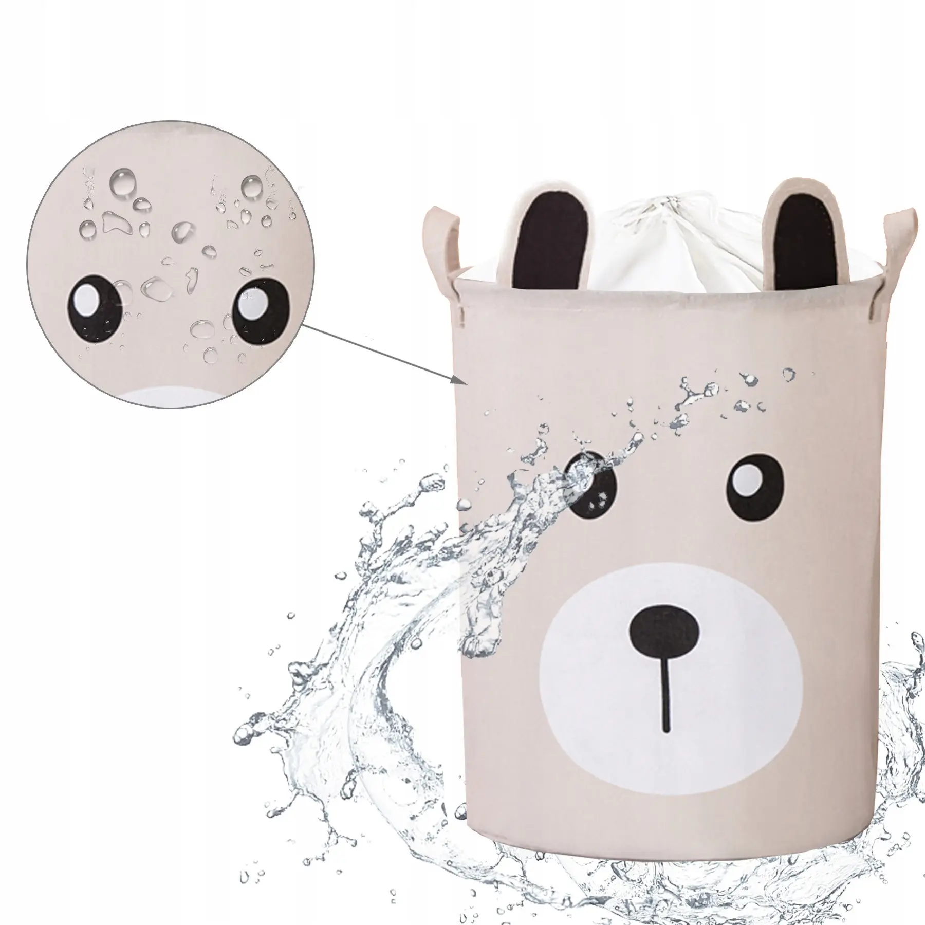 SIPO Kosz na zabawki Beżowy Miś 43 L. - Mama i dziecko