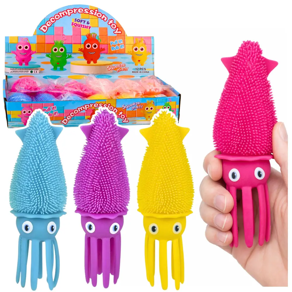 Gniotek Sensoryczny Do Odbijania Ściskania Kalmar Świecący LED Mix Kolor - Gry