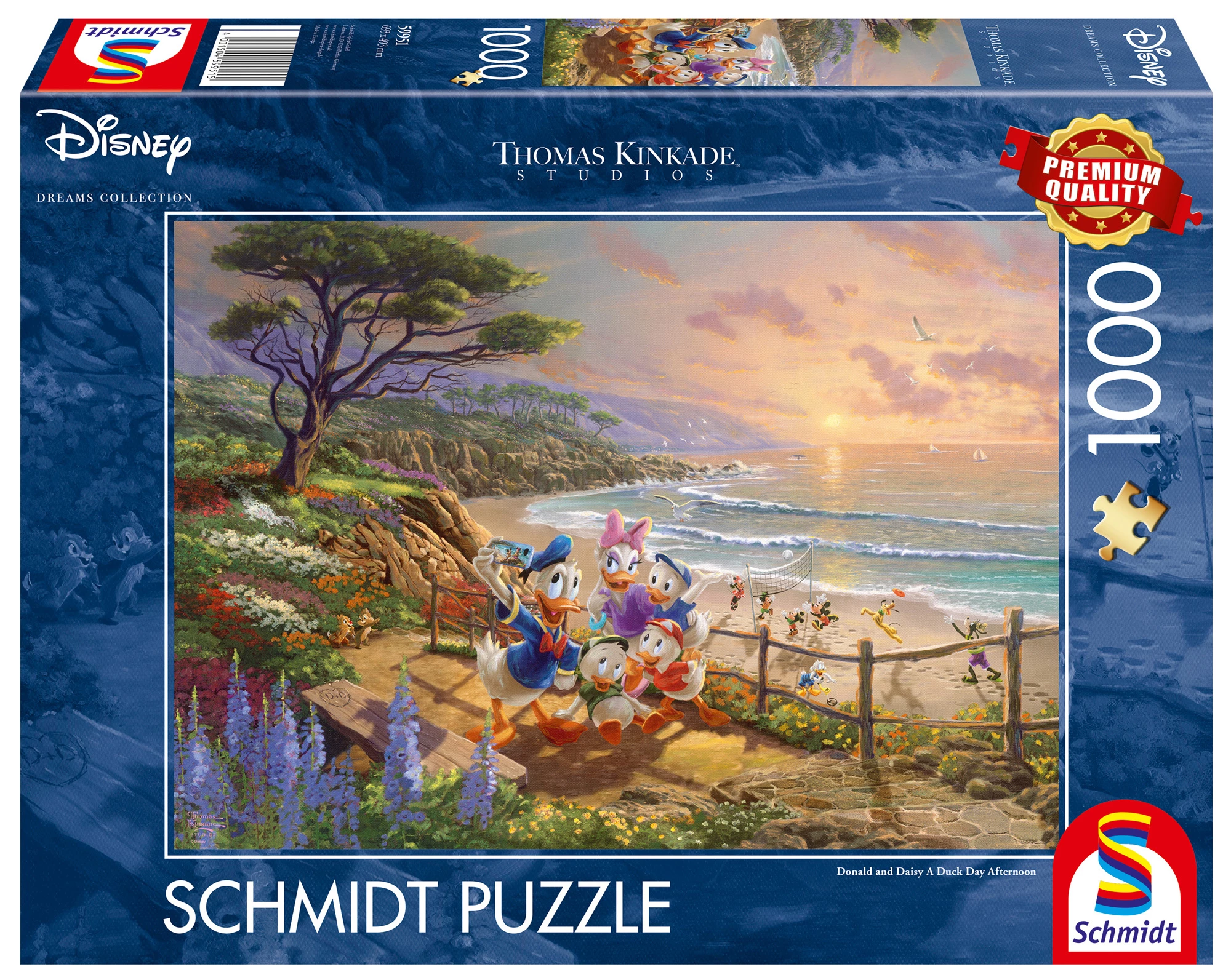 Puzzle 1000 elementów. Kaczor Donald & Daisy - T. Kinkade