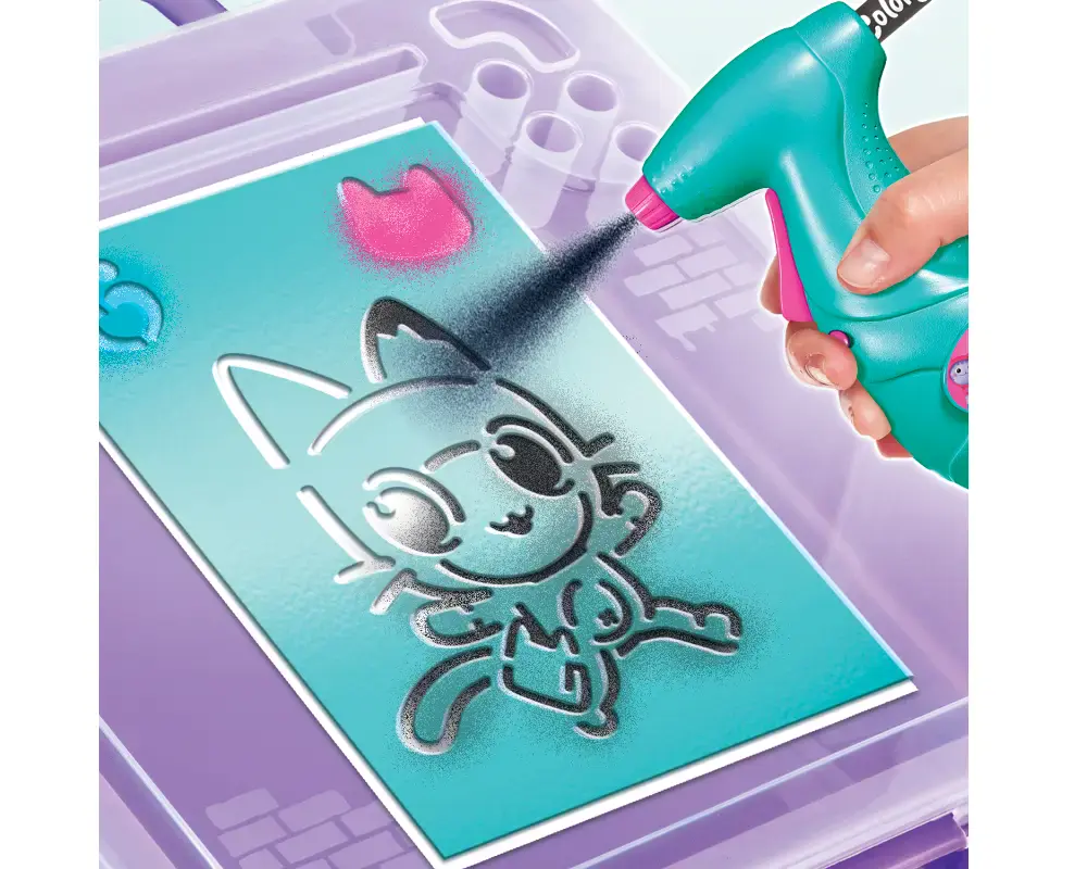 Koci Domek Gabi. Walizeczka kociej artystki, zestaw z aerografem - Zabawki