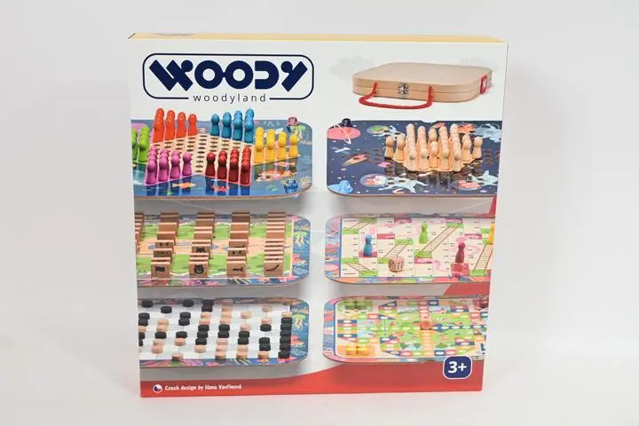 WOODYLAND Kuferek z zestawem gier 92144 21447 - Zabawki
