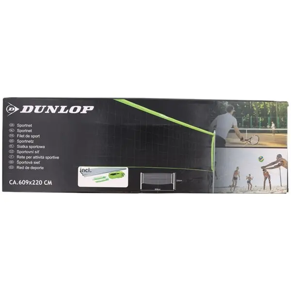 Zestaw Słupki Siatka do Siatkówki Badmintona Dunlop 609x220CM - Elektronika i akcesoria