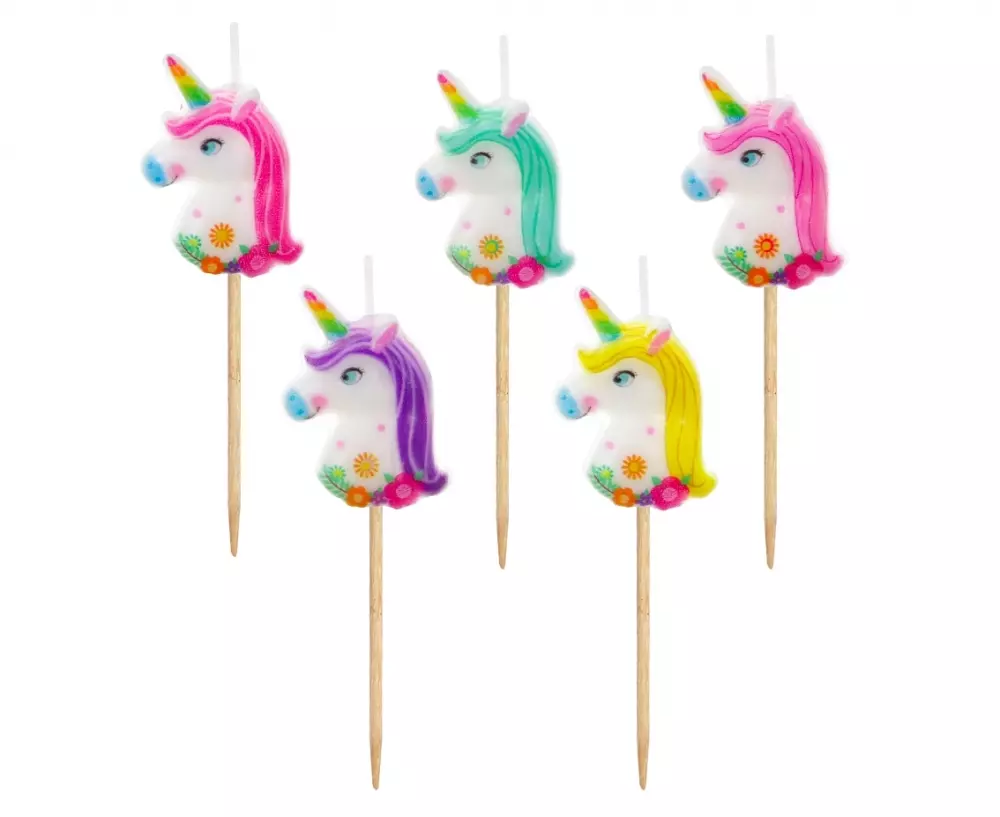 Świeczki Pikery Jednorozce Go opakowanie 5 sztuk Wb - Papiernicze i szkolne