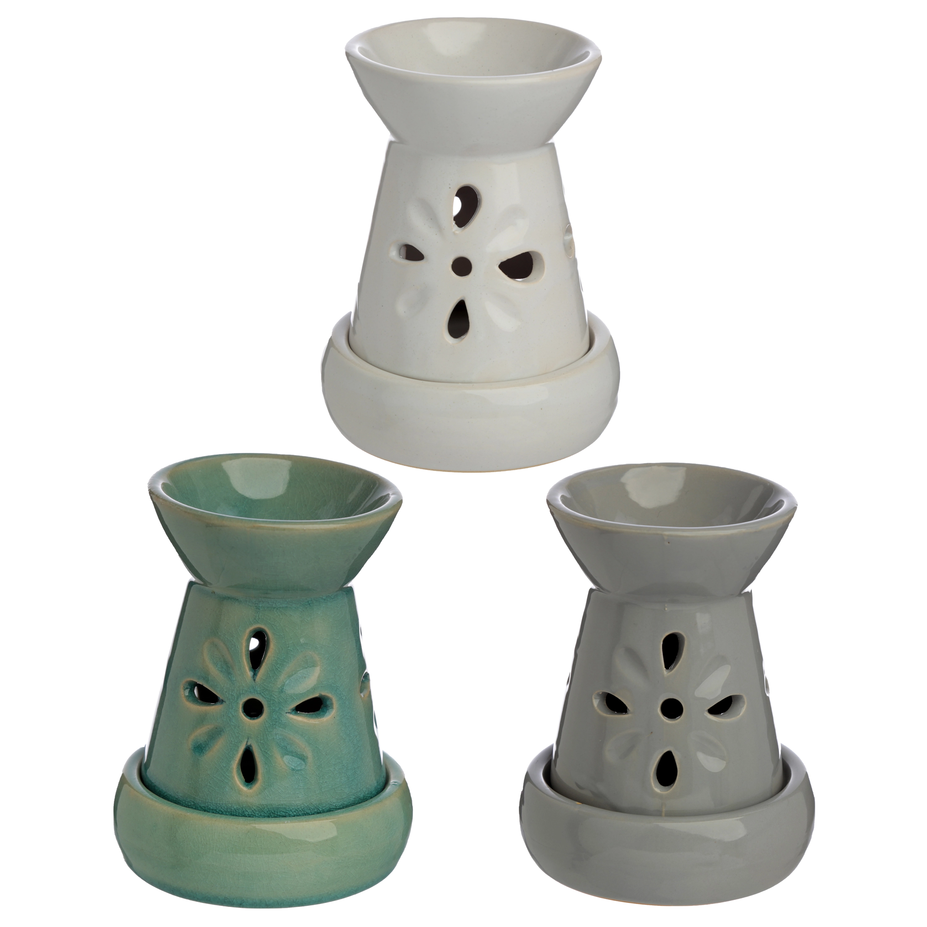 Kominek - podgrzewacz olejków i wosku z wyciętymi kwiatami - Eden - Mama i dziecko