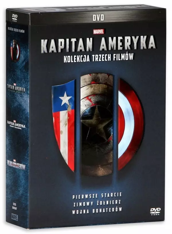 Pakiet Kapitan Ameryka. Pierwsze starcie / Zimowy żołnierz / Wojna bohaterów, 3 DVD - Filmy