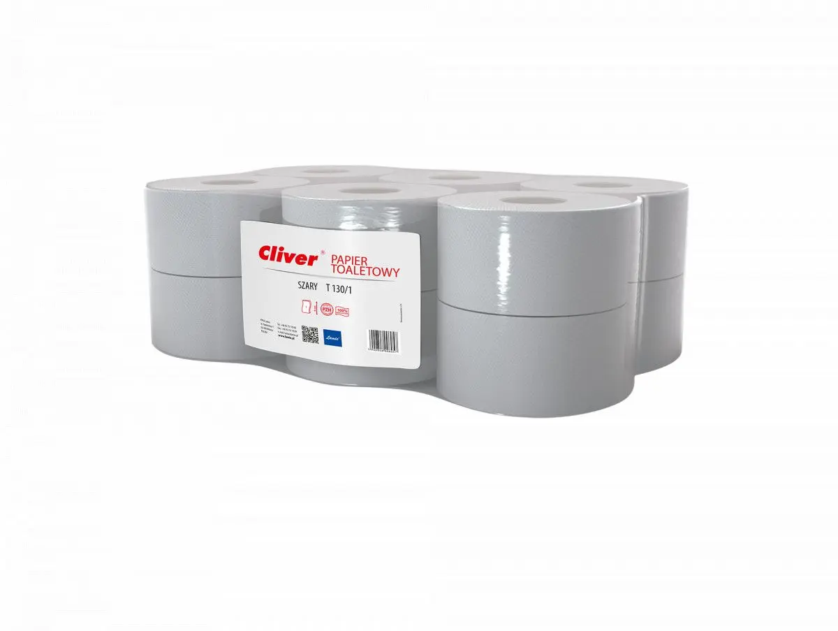 Papier toaletowy przemysłowy 1 warstwowy jumbo kolor: szary śr. 180mm Cliver (6231) - Elektronika i akcesoria