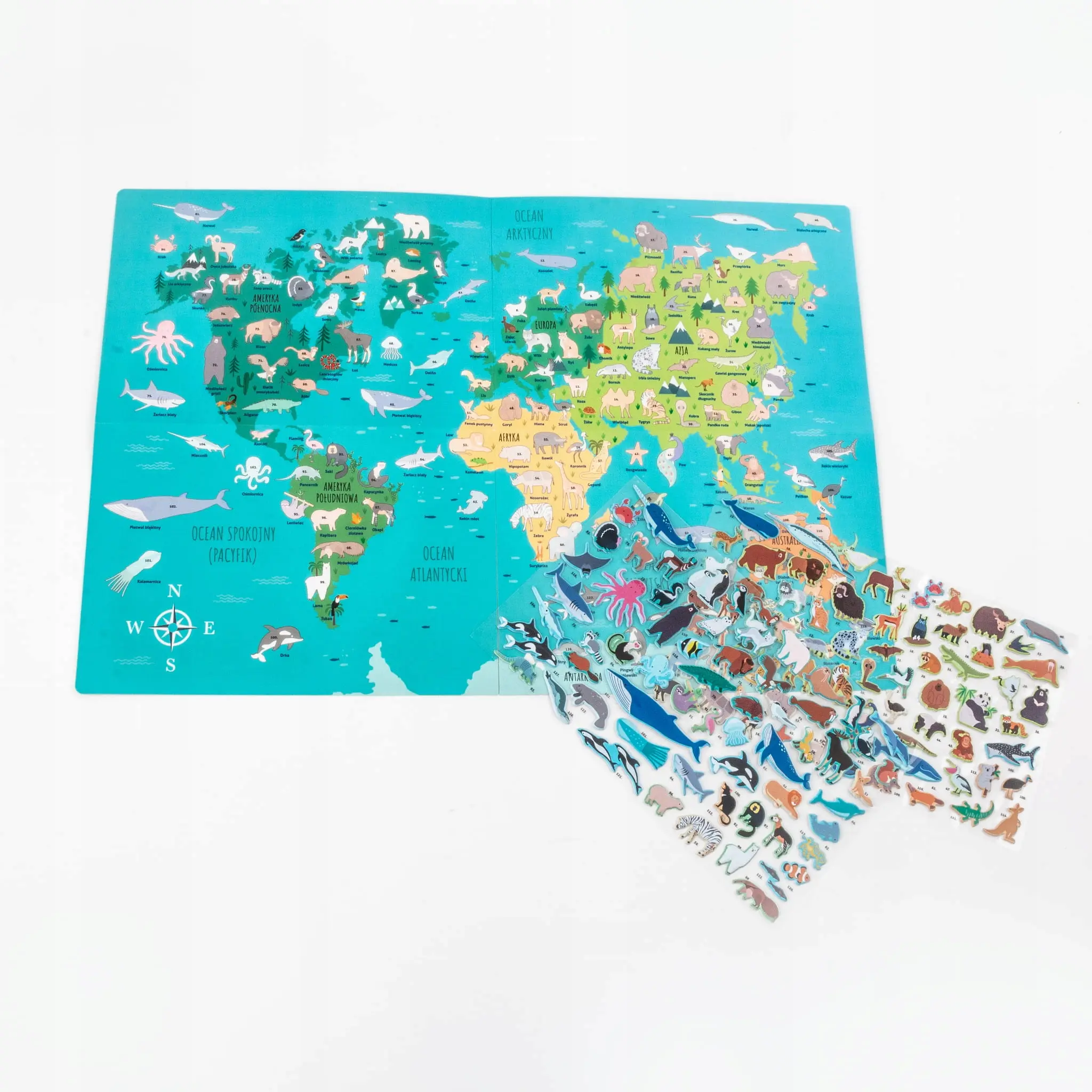 WYKLEJANKA ZWIERZĘTA ŚWIATA + GRA GDZIE ONE ŻYJĄ KIDEA - Zabawki