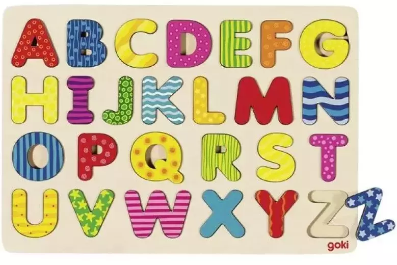 Drewniana układanka alfabet - Zabawki