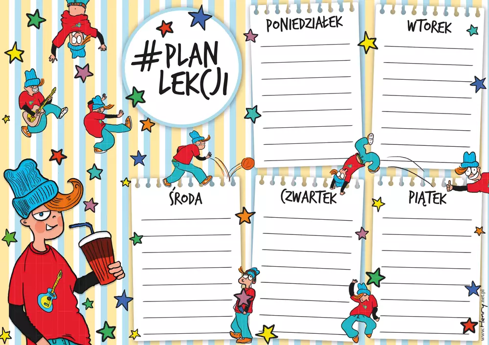 Plan lekcji A5 Chłopak - Papiernicze i szkolne