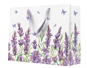 Torebka prezentowa Lawendowe motyle, pozioma duża - Papiernicze i szkolne
