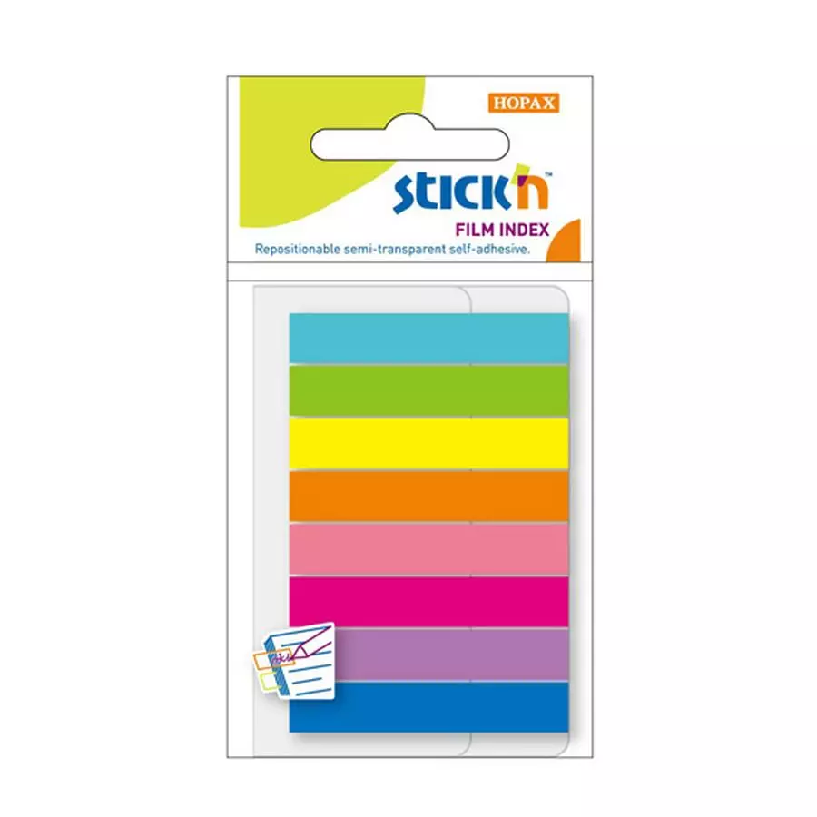 Zakładki indeksujące samoprzylepne, 8 neonowych kolorów - Papiernicze i szkolne