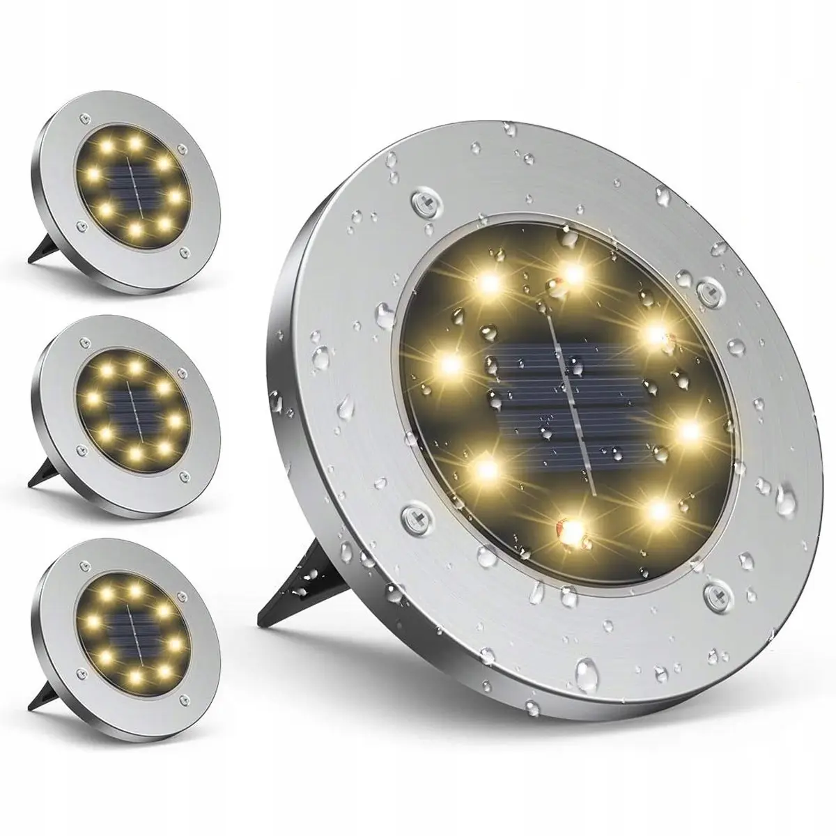 Lampa Solarna 8 LED Smd do Wbicia w Podłoże KPL.4SZT - Elektronika i akcesoria