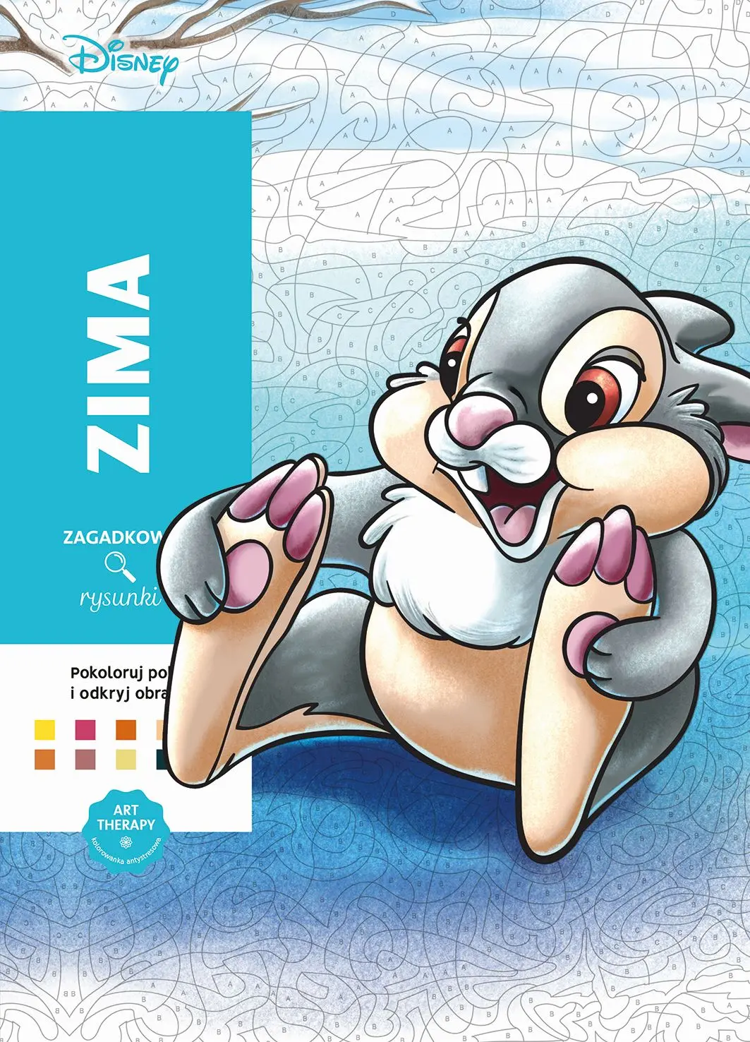 Art therapy. Kolorowanka antystresowa. Disney. Zima. Zagadkowe rysunki - Książki