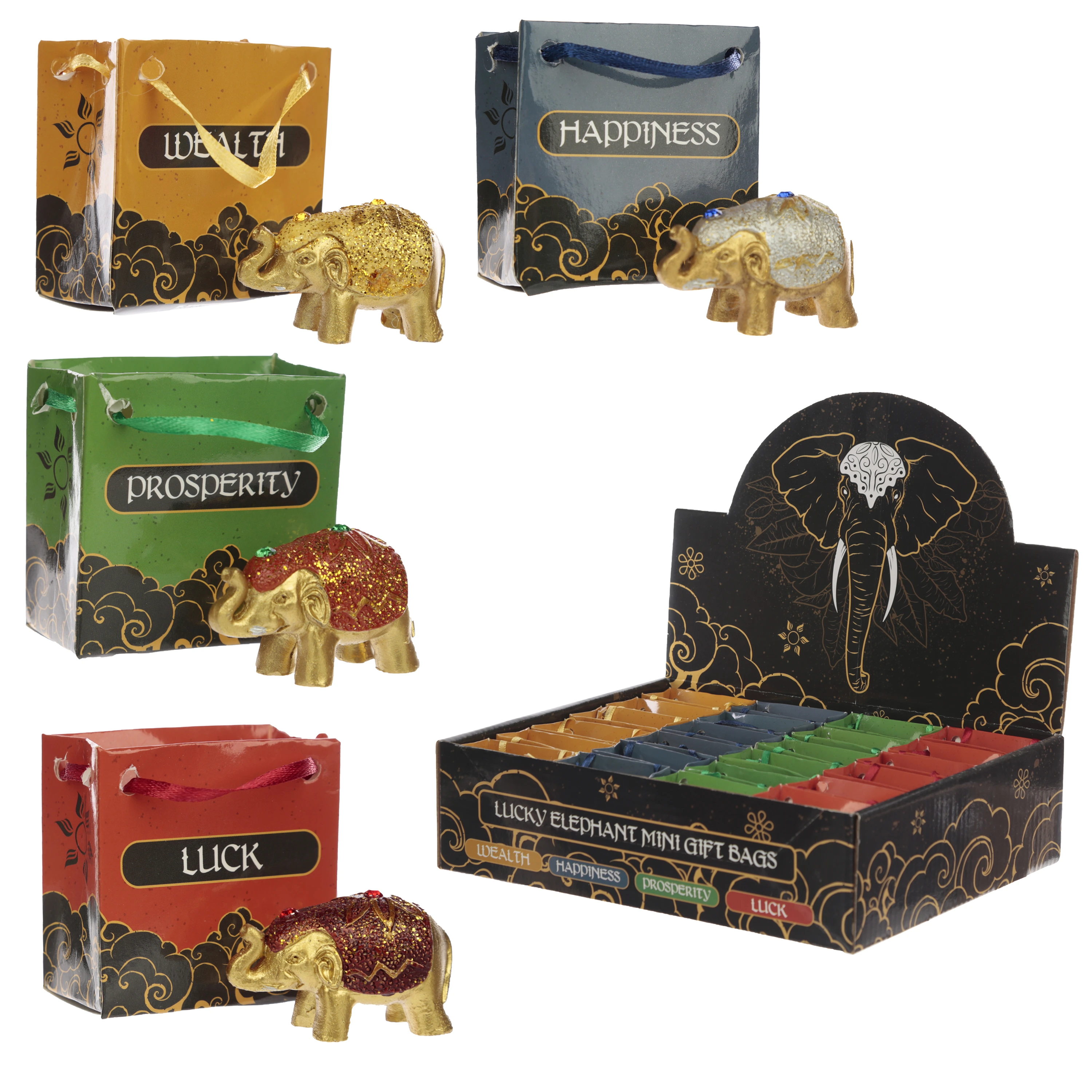 Figurka w ozdobnej torebce "Metalowy Słoń" - Mama i dziecko