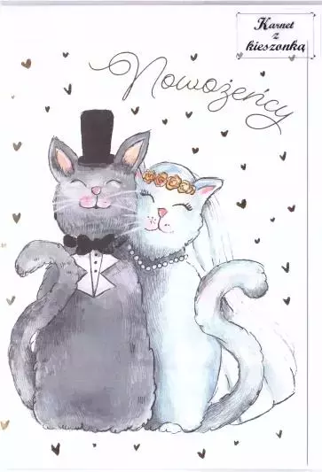 Karnet B6 ślubny, koty - Papiernicze i szkolne