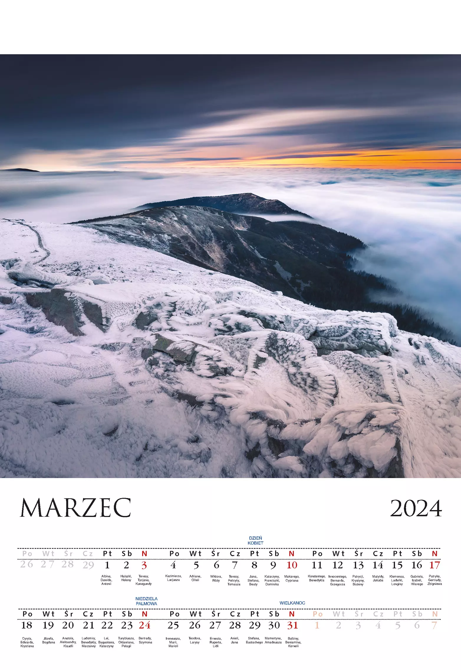 Kalendarz 2024. Polskie góry - Książki