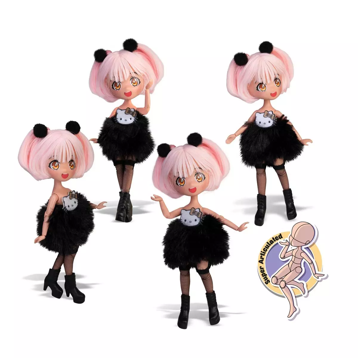 MANGA HELLO KITTY Różowa, lalka, 19.5 cm - Zabawki