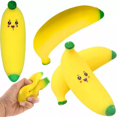 GNIOTEK SQUISHY BANAN FIDGET TOYS SENSORYCZNA ANTYSTRESOWA DLA DZIECI - Zabawki