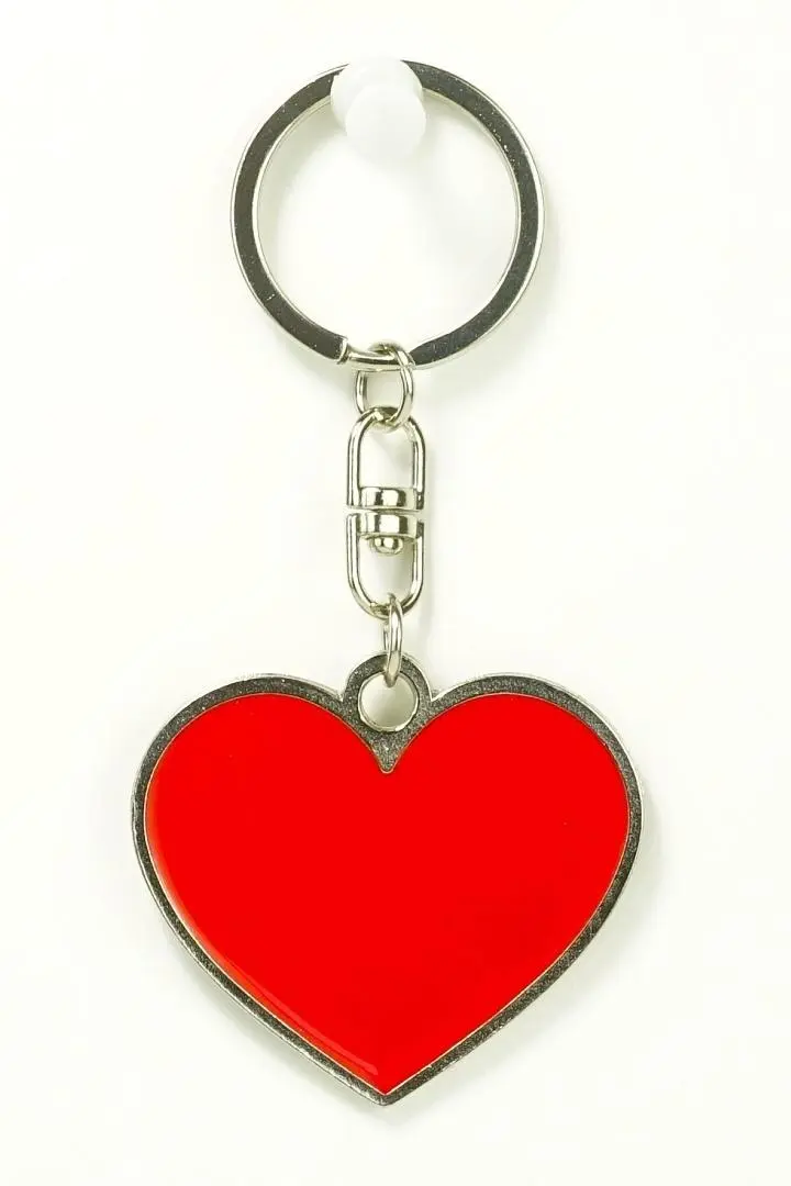 Brelok metalowy serce czerwone 5cm - Zabawki