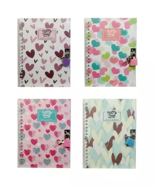 Pamiętnik z kłódką w serca MIX - Papiernicze i szkolne