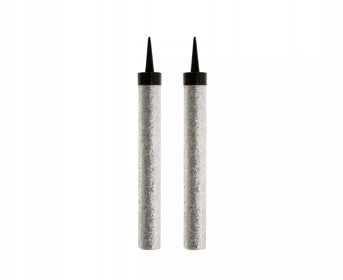 Tortowe fontanny holograficzne srebrne, 12 cm (2 sztuki) - Papiernicze i szkolne