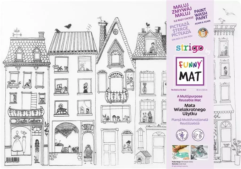 Transparentna mata wodoodporna do kolorowania, budynki - Papiernicze i szkolne