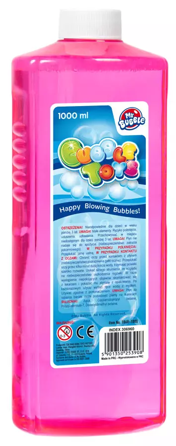 Płyn do baniek mydlanych, 1000 ml - Zabawki