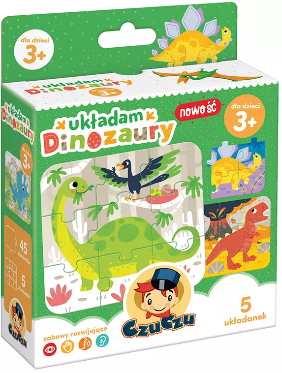 Puzzle 45 elementów. CzuCzu. Układam. Dinozaury - Puzzle