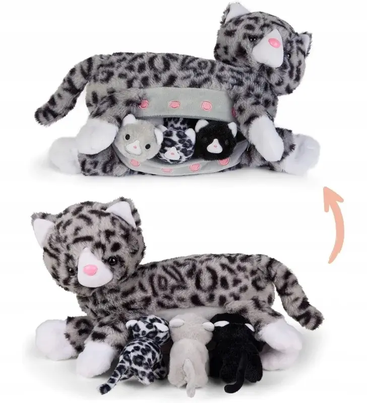 Maskotka mama kotek Mamanimals z 3 kotkami magnetycznymi - Zabawki