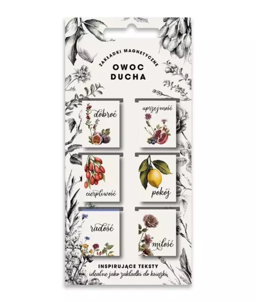 Zakładki magnetyczne - Owoc Ducha, 6 sztuk - Papiernicze i szkolne