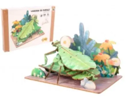 Puzzle 3D drewniane liściec w otoczeniu natury - Zabawki