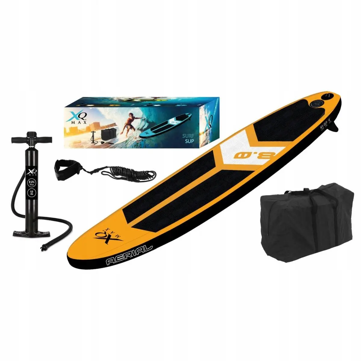 Zestaw - Deska Sup 90KG Dmuchana Surf 245x57x10CM Orange - Elektronika i akcesoria