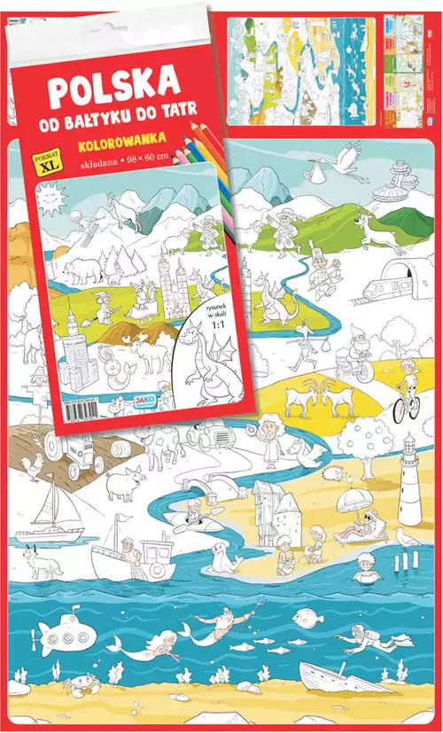 Kolorowanka XL. Polska. Od Bałtyku do Tatr 2 sztuki - Książki