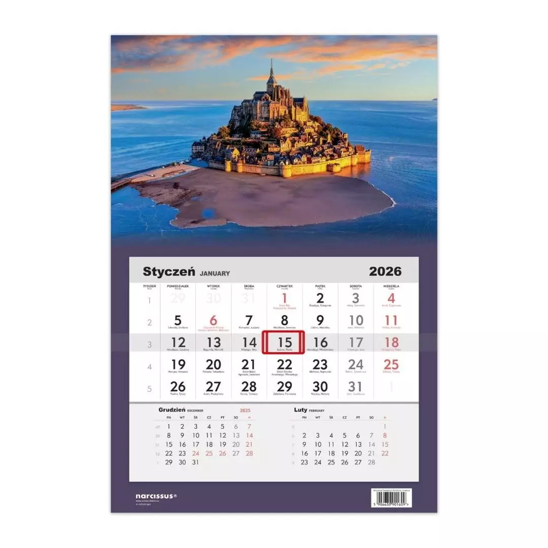 Kalendarz 2026 jednodzielny Francja HELMA - Książki