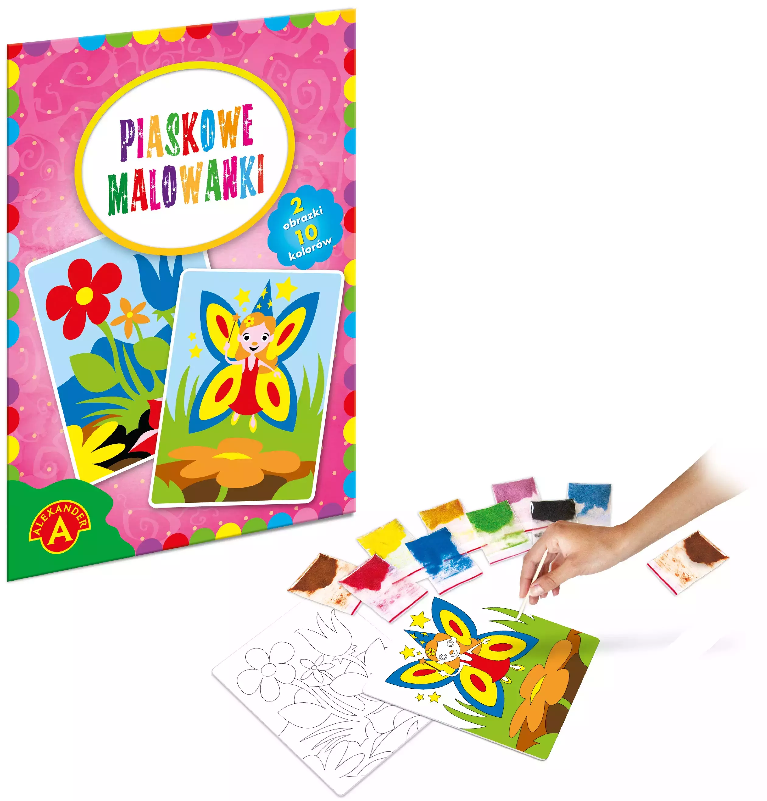 Piaskowe malowanki. Wróżka i kwiaty - Zabawki