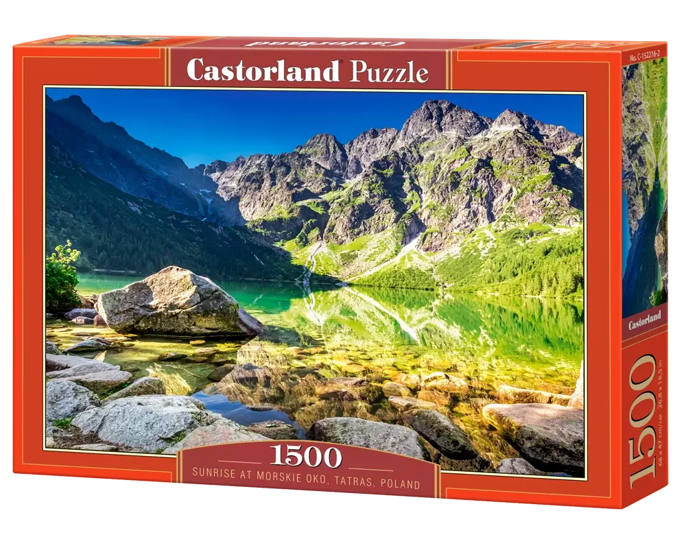 Puzzle 1500 elementów. Wschód słońca nad Morskim Okiem, Tatry, Polska - Puzzle