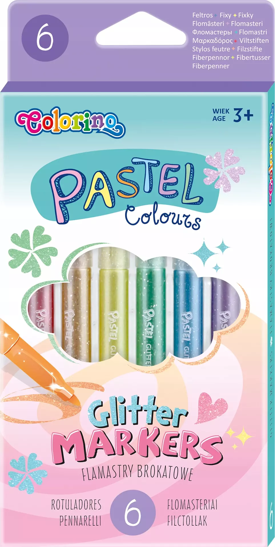 Flamastry Colorino Kids brokatowe pastel 6 kolorów - Papiernicze i szkolne