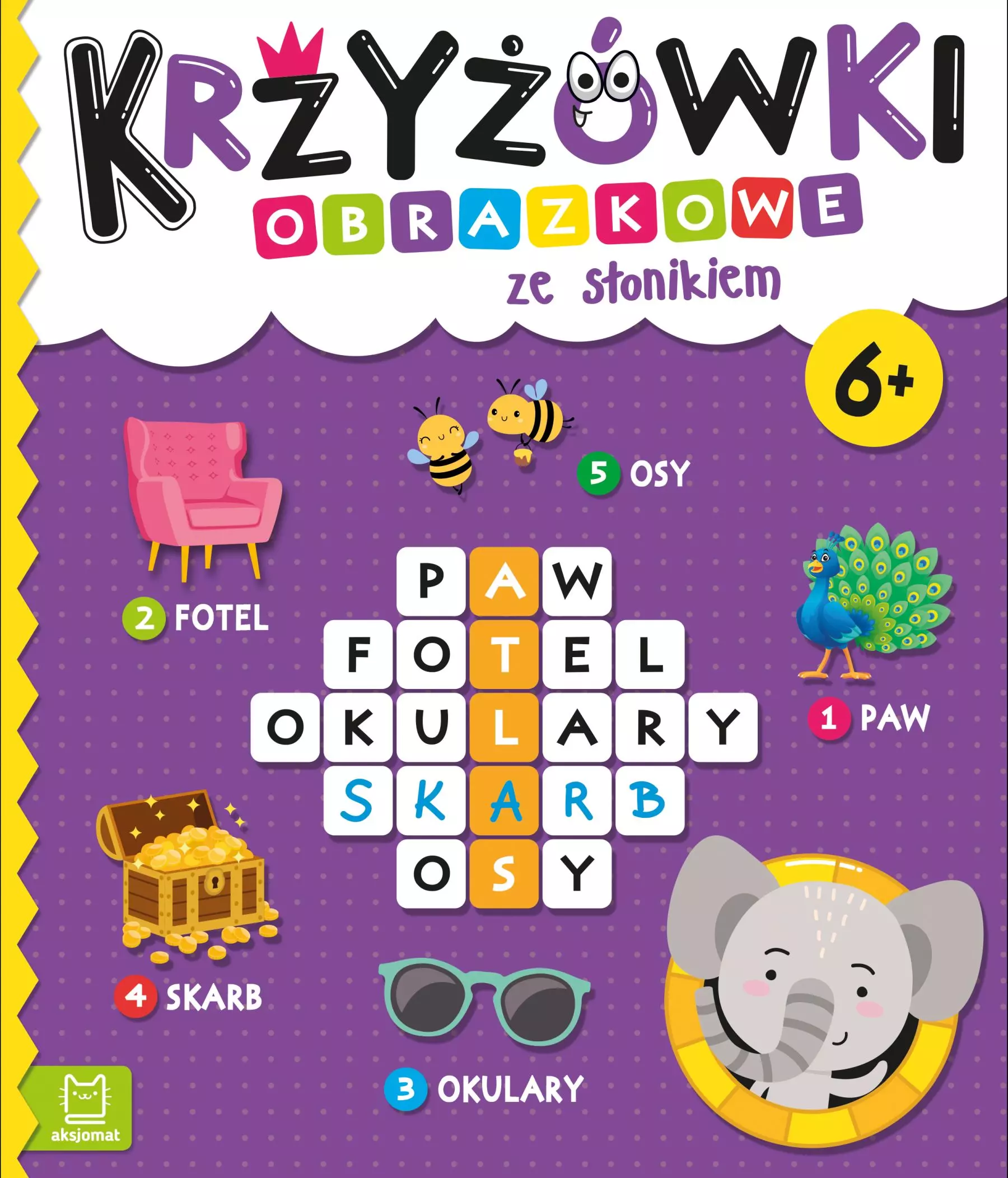 Krzyżówki obrazkowe ze słonikiem. Od 6 lat - Książki