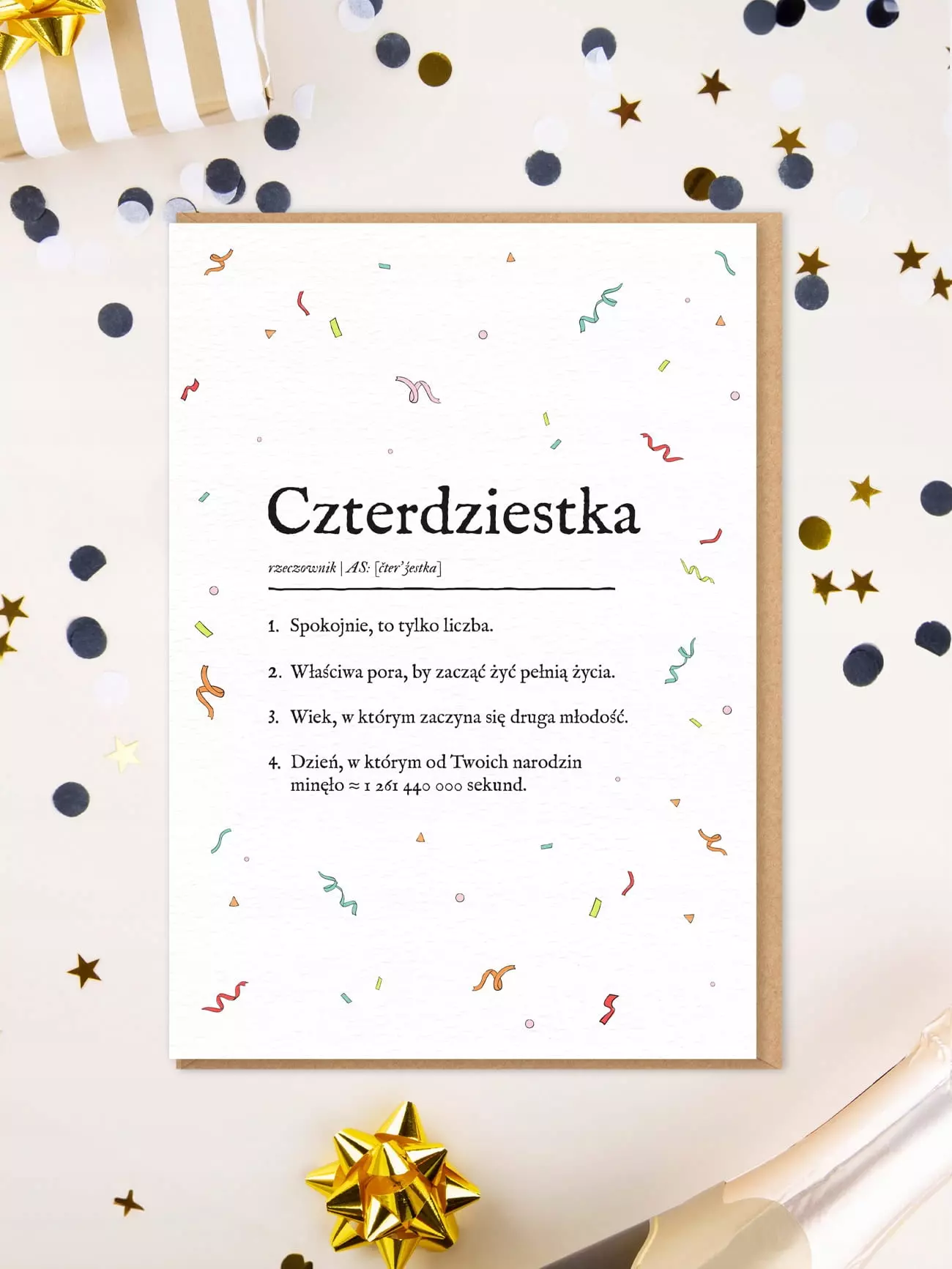 Karnet Urodziny - czterdziestka - Papiernicze i szkolne