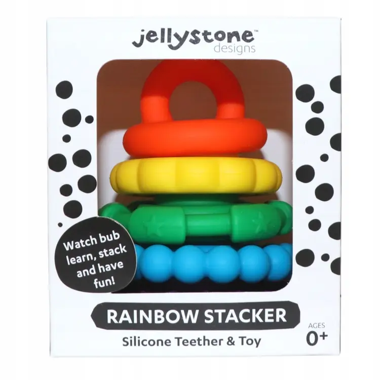 JELLYSTONE DESIGNS SILIKONOWY GRYZAK MAŁA WIEŻA TĘCZOWY - Mama i dziecko