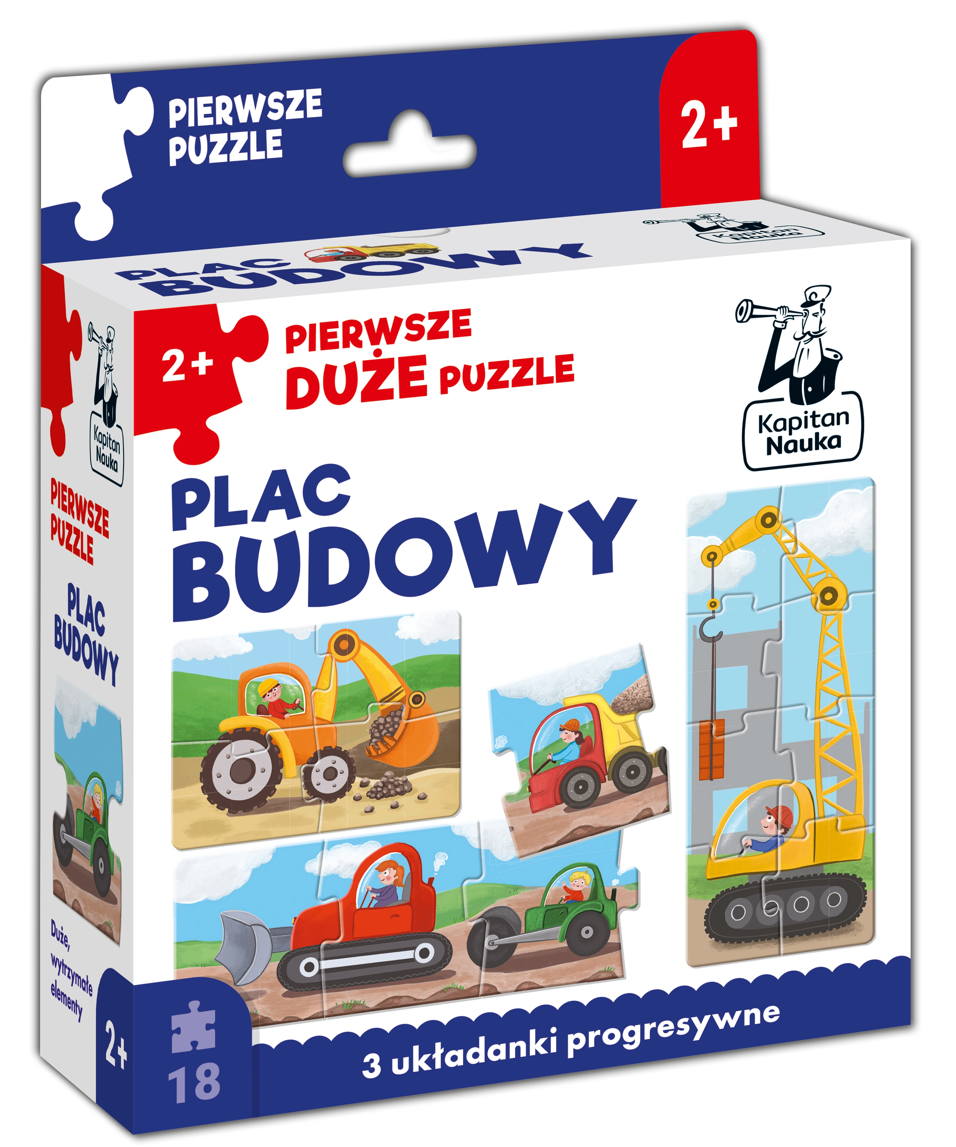 Plac budowy. Pierwsze duże puzzle. Kapitan Nauka - Książki