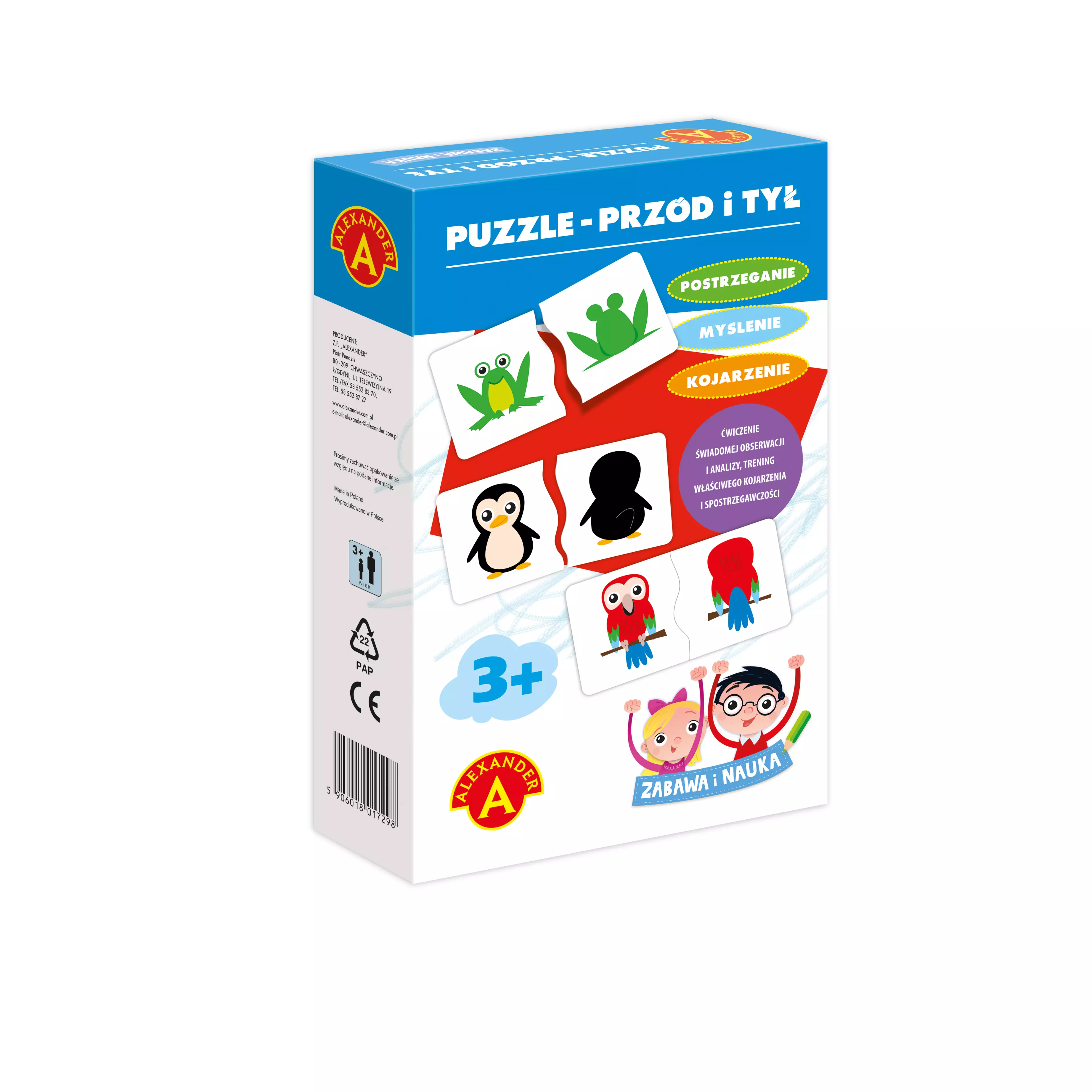 Zabawa i nauka. Puzzle - Przód i tył - Zabawki