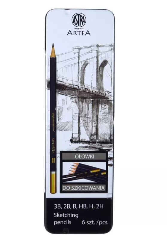 Ołówki do szkicowania, 6 sztuk - Papiernicze i szkolne