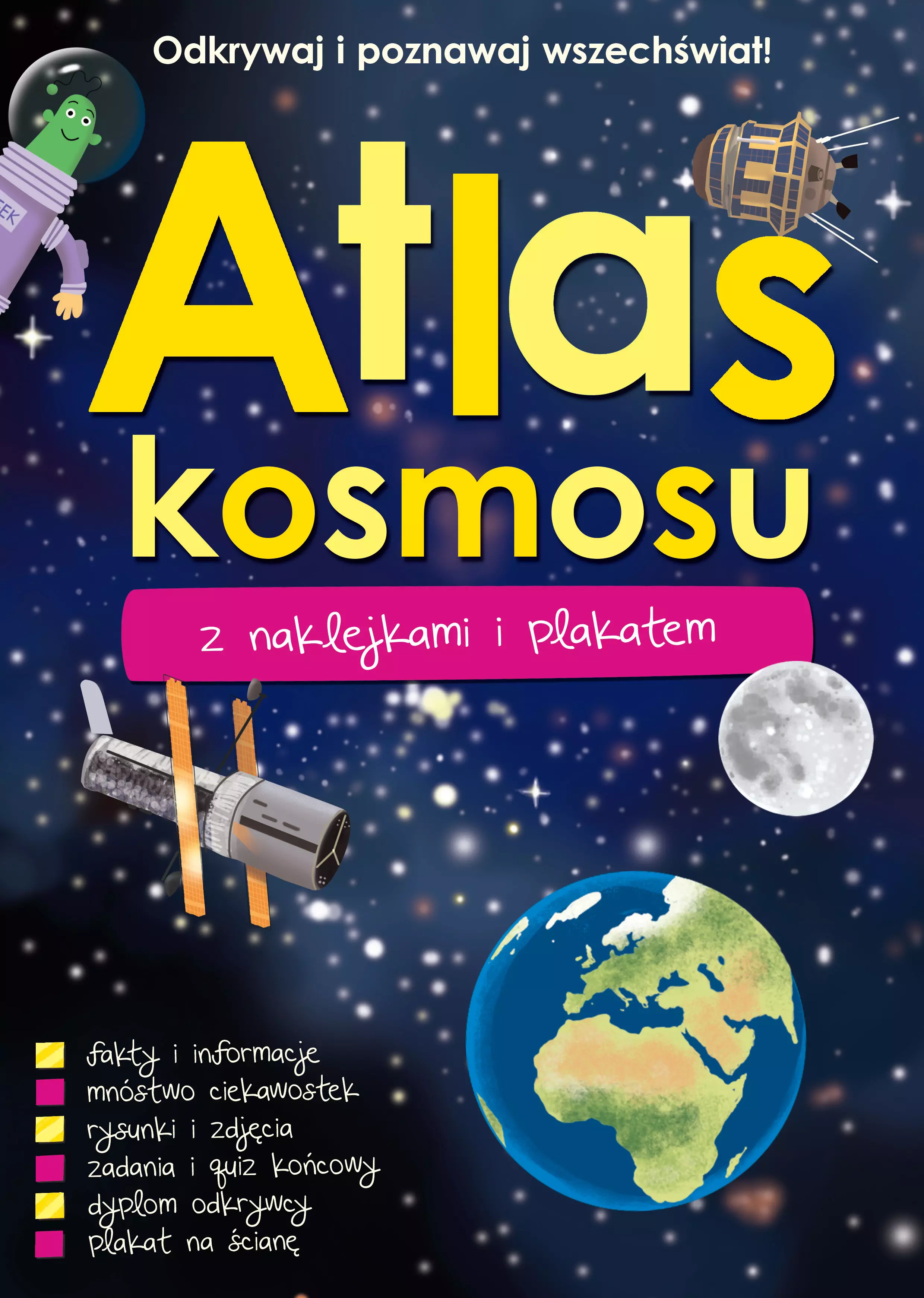 Atlas kosmosu z naklejkami i plakatem - Książki