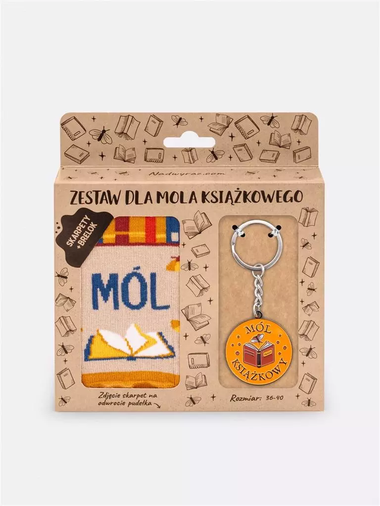 Skarpetki + brelok Mól książkowy 36-40 - Mama i dziecko
