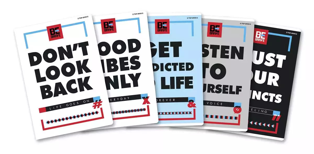 Zeszyt A5, 80 kartek, Linia z Marginesem, Top 2000 Be Brave - Papiernicze i szkolne