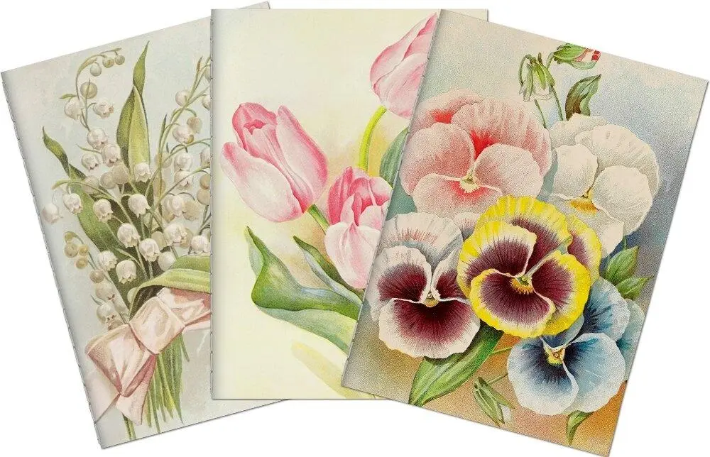 Stone 500 Zestaw 3 notatników A6 - bratki - Papiernicze i szkolne