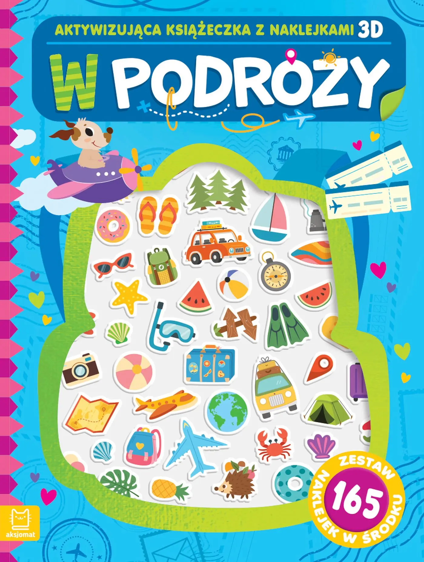W podróży. Aktywizująca książeczka z naklejkami 3D. Zestaw 165 naklejek w środku - Książki