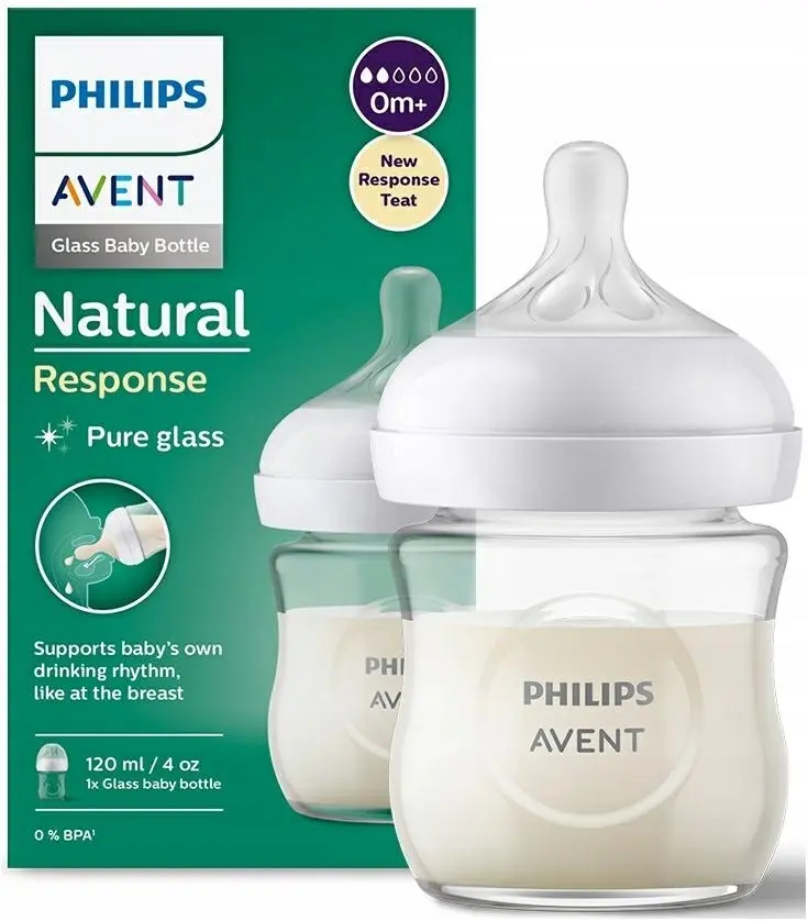 Avent Szklana Respons Butelka Natural 120ML 930/01 - Mama i dziecko