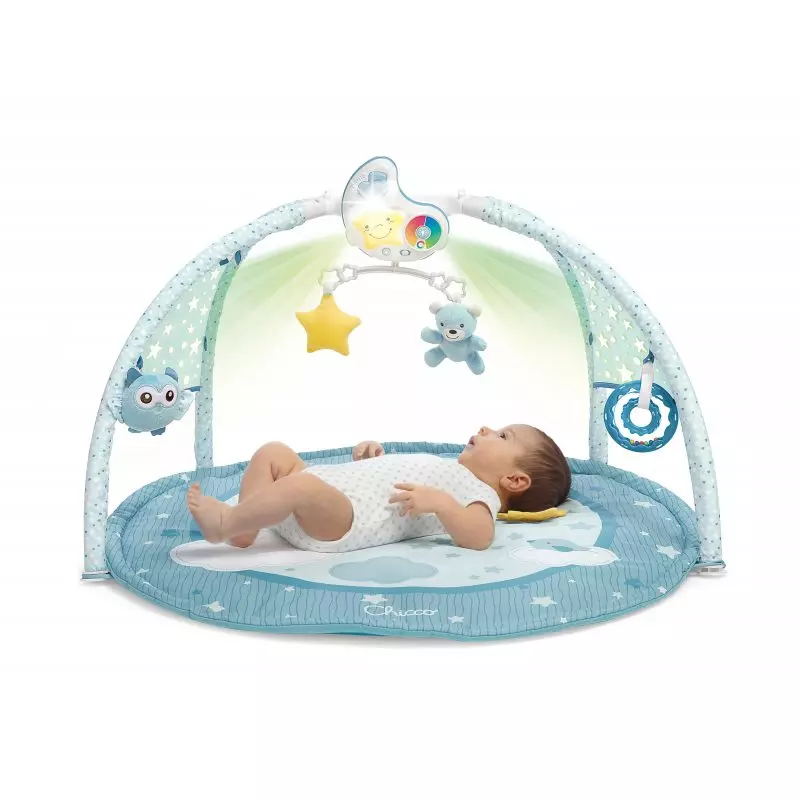 First Dreams. Mata dla niemowlaka 3w1 z melodiami i kolorowymi projekcjami, niebieska - Zabawki